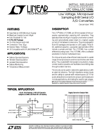 Datasheet LTC1096LI manufacturer Linear